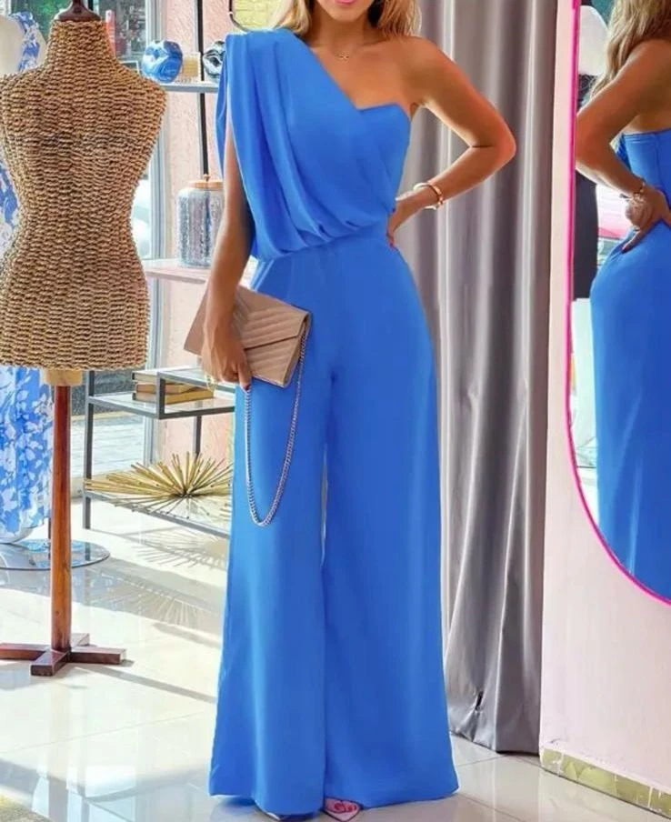 Sandy Kumaş Vatka Detaylı Dökümlü Tulum