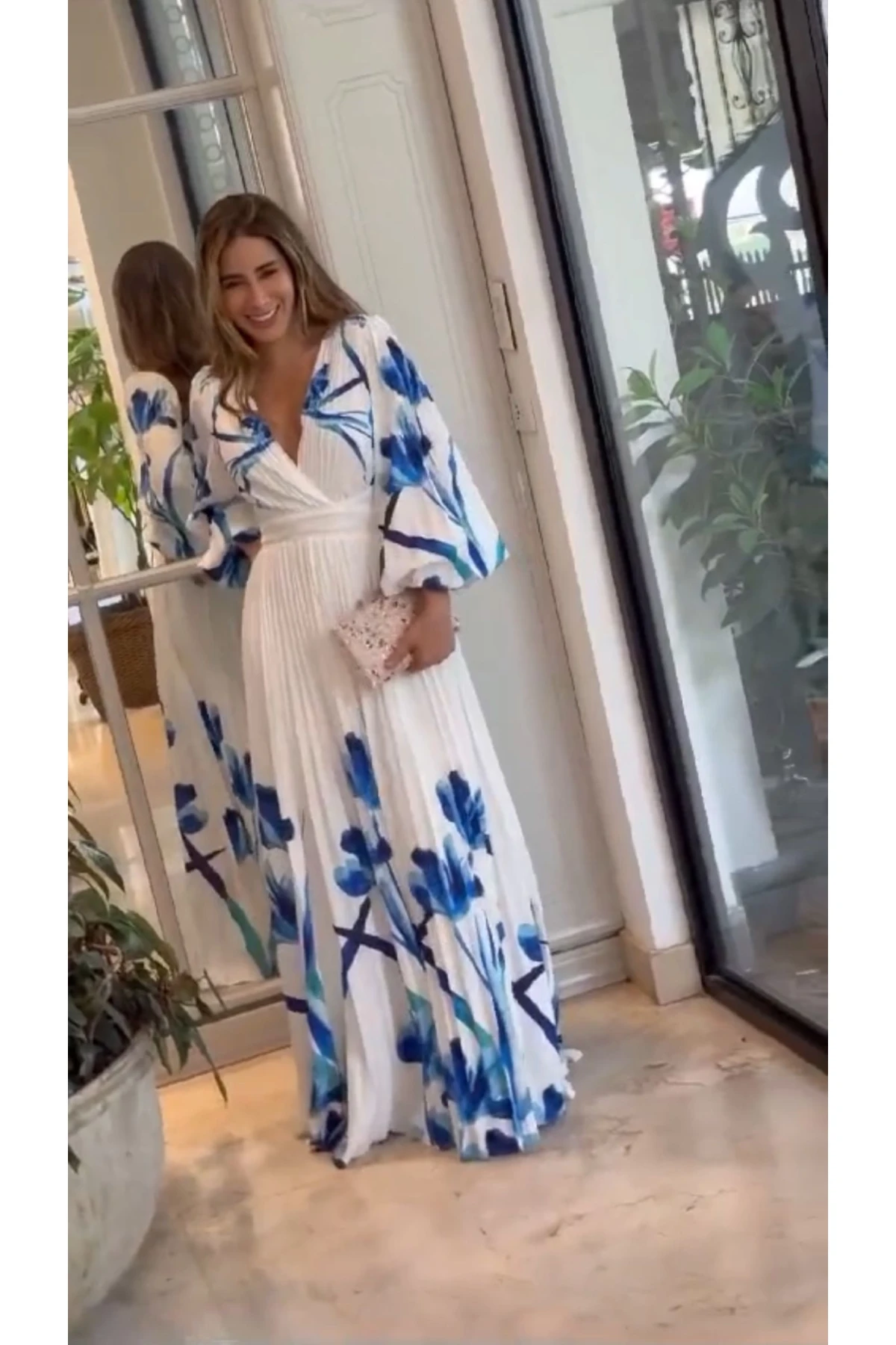 Saten Kumaş Maxi Boy Piliseli Elbise