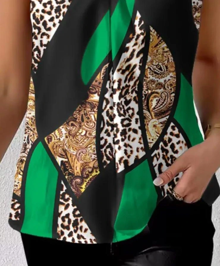 Saten Kumaş  Desenli Bluz