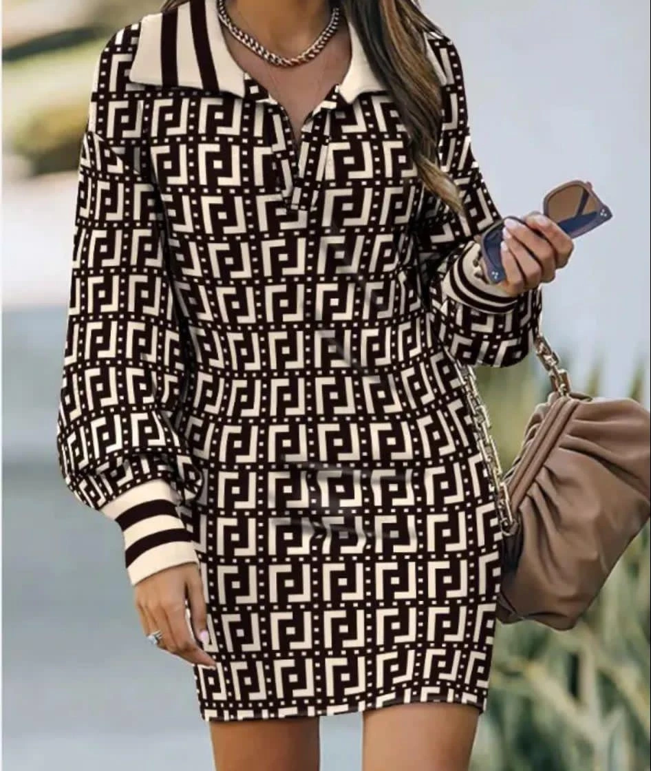 Scuba Dalgıç Kumaş Dijital Baskılı Elbise