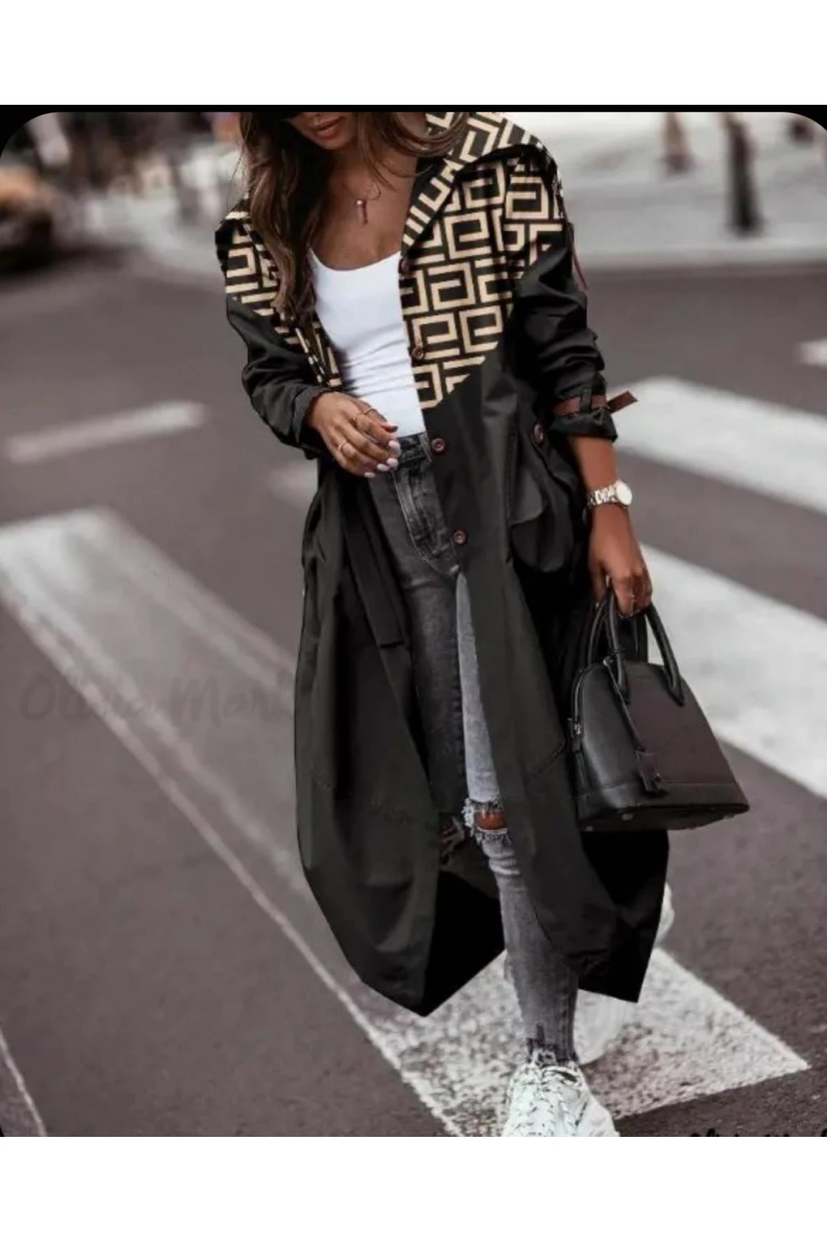 Scuba Dalgıç Kumaş Düğme Detaylı Ceket