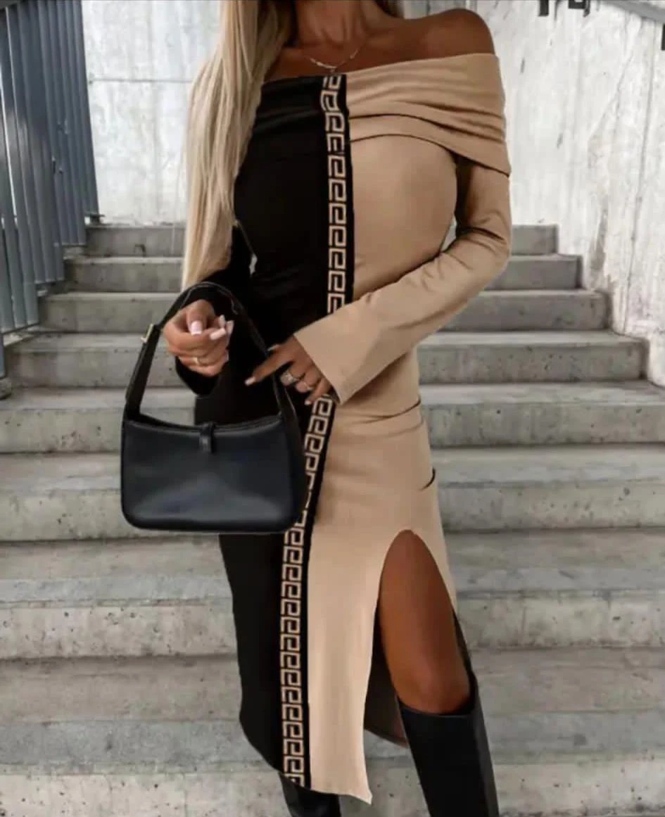 Scuba Dalgıç Kumaş  Garnili Elbise