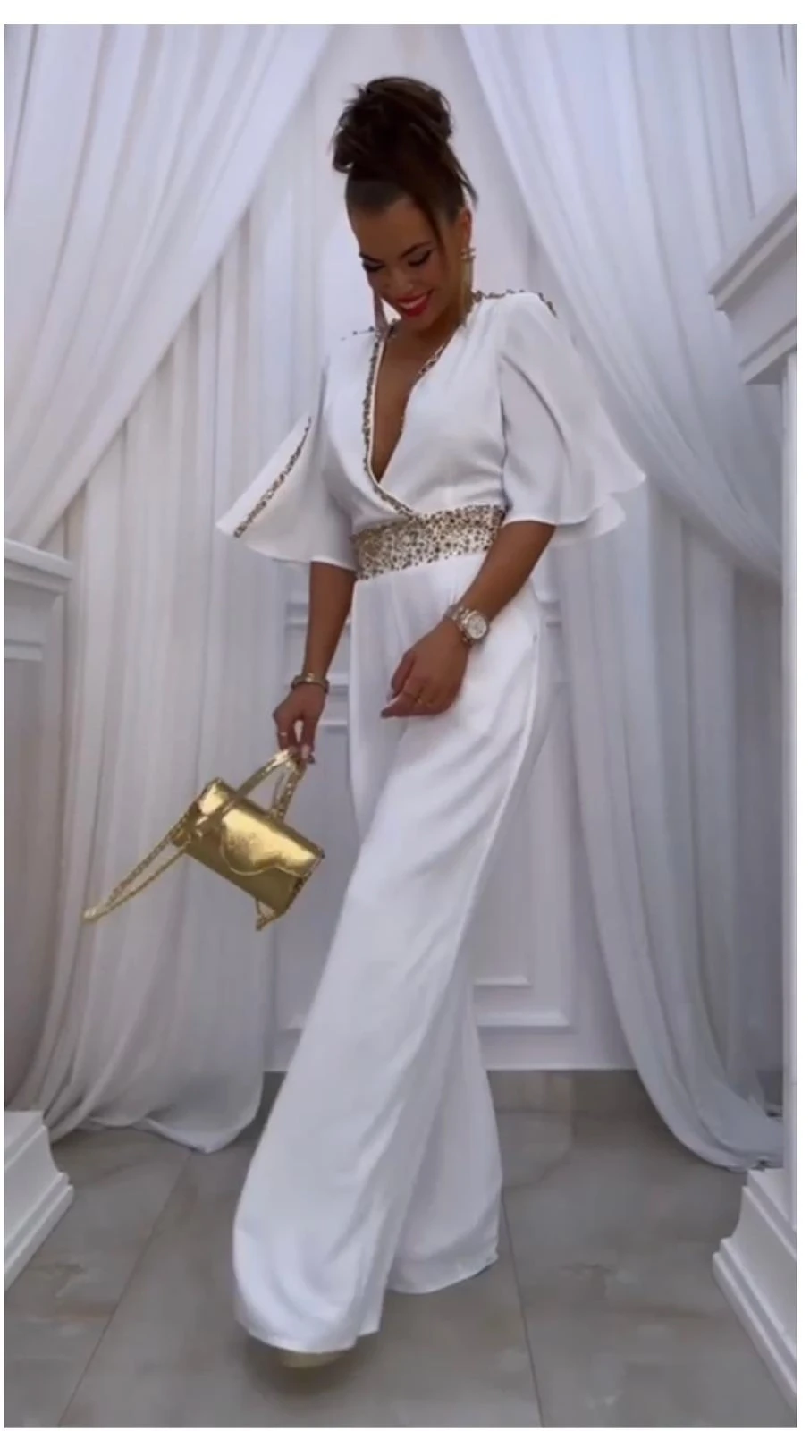 Scuba Dalgıc Kumaş Likralı Taş Detaylı Tulum