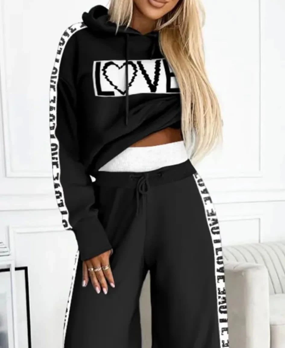 Scuba Dalgıç Kumaş Love Baskı Detaylı Takım