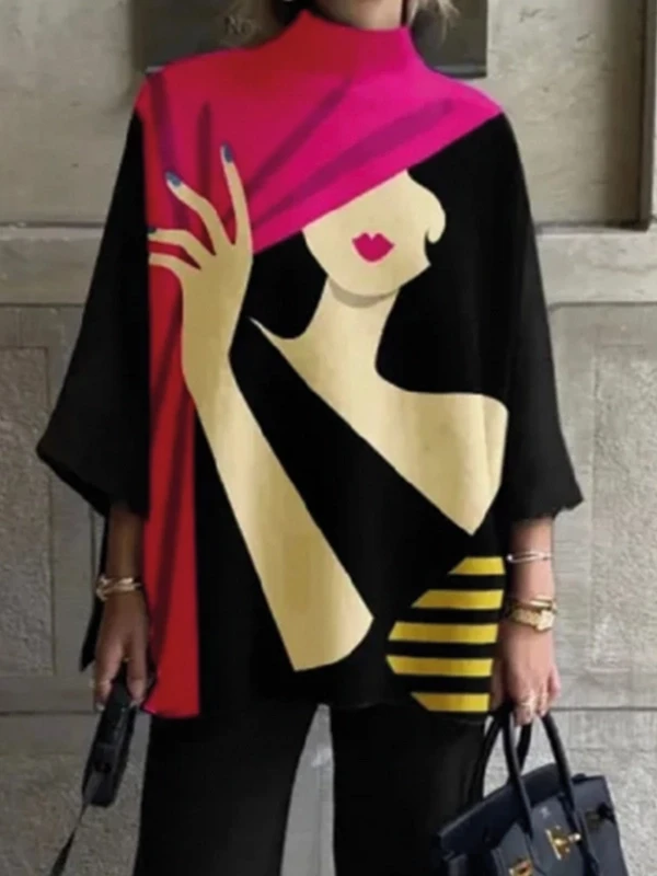 Scuba Dalgıç Kumaş Salash Desenlı Bluz