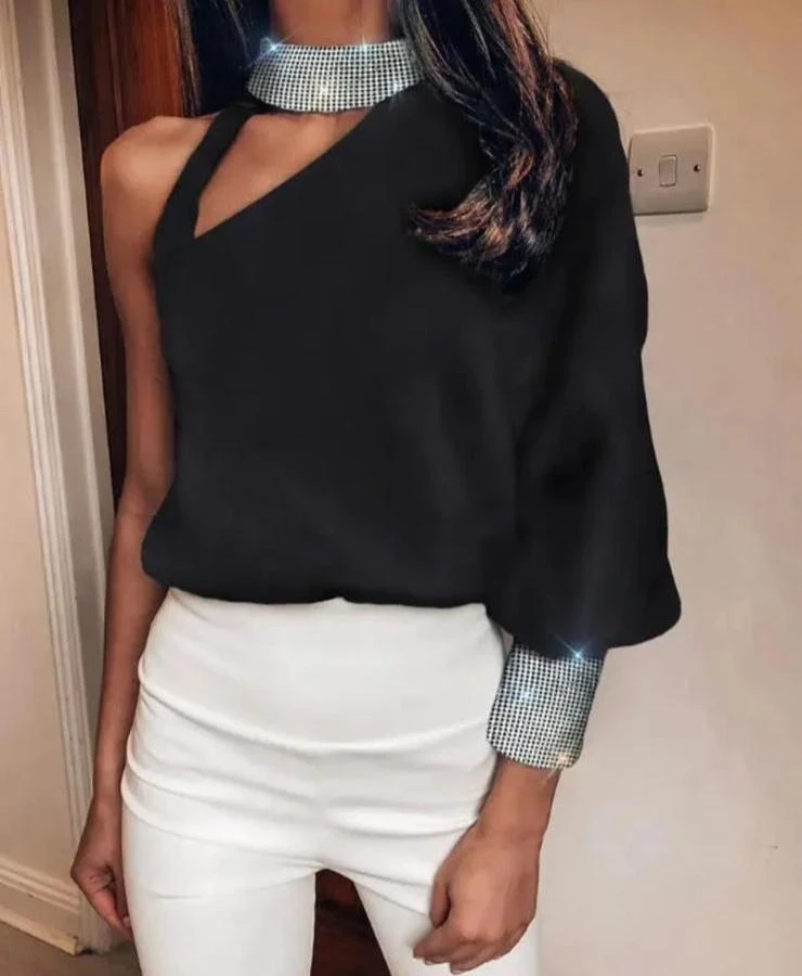 Scuba Dalgıc Kumas Taşlı Bluz