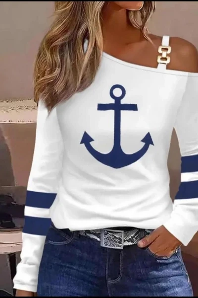 Scuba Dalgıc Kumaş Toka Detaylı Bluz