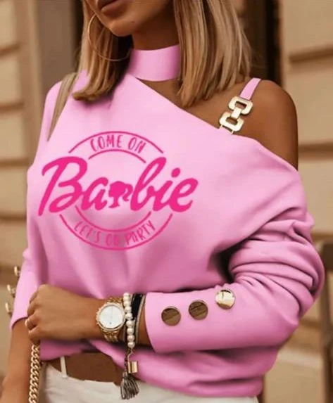 Scuba Dalgıç Kumaş Toka Detaylı Darbıe Baskılı Bluz