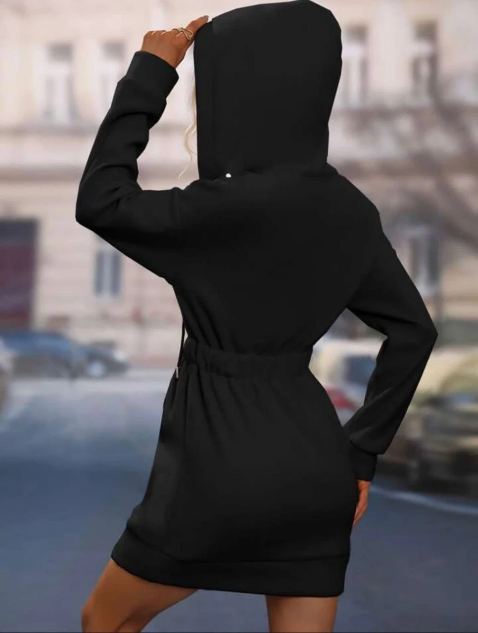 Scuba Kumaş İnci Detaylı Elbise