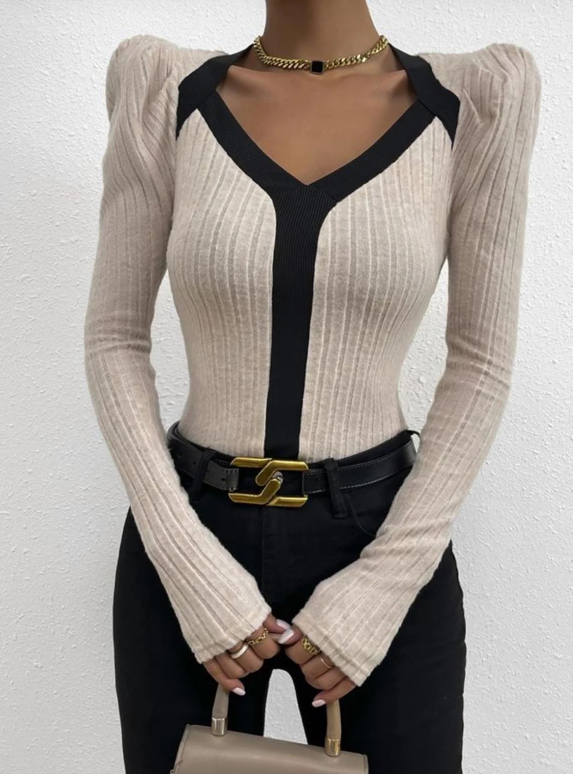 Şeritli Kaşkorse Bluz