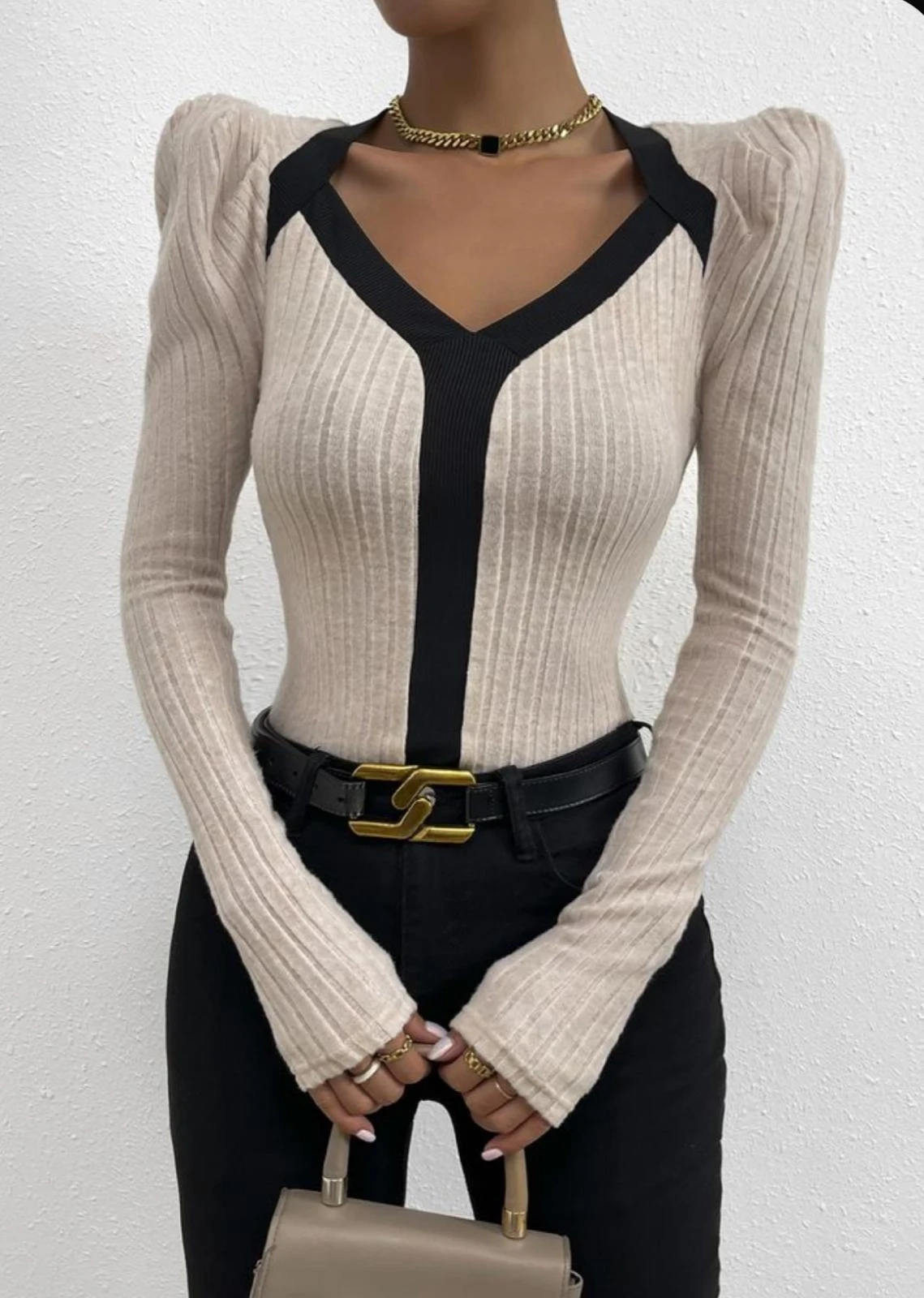 Şeritli Kaşkorse Bluz