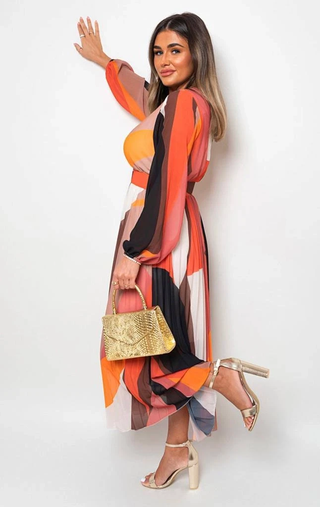 Şifon Plise Detaylı Elbise