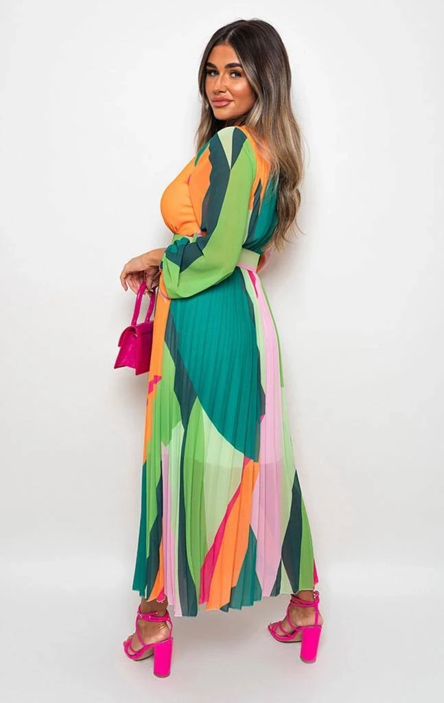 Şifon Plise Detaylı Elbise