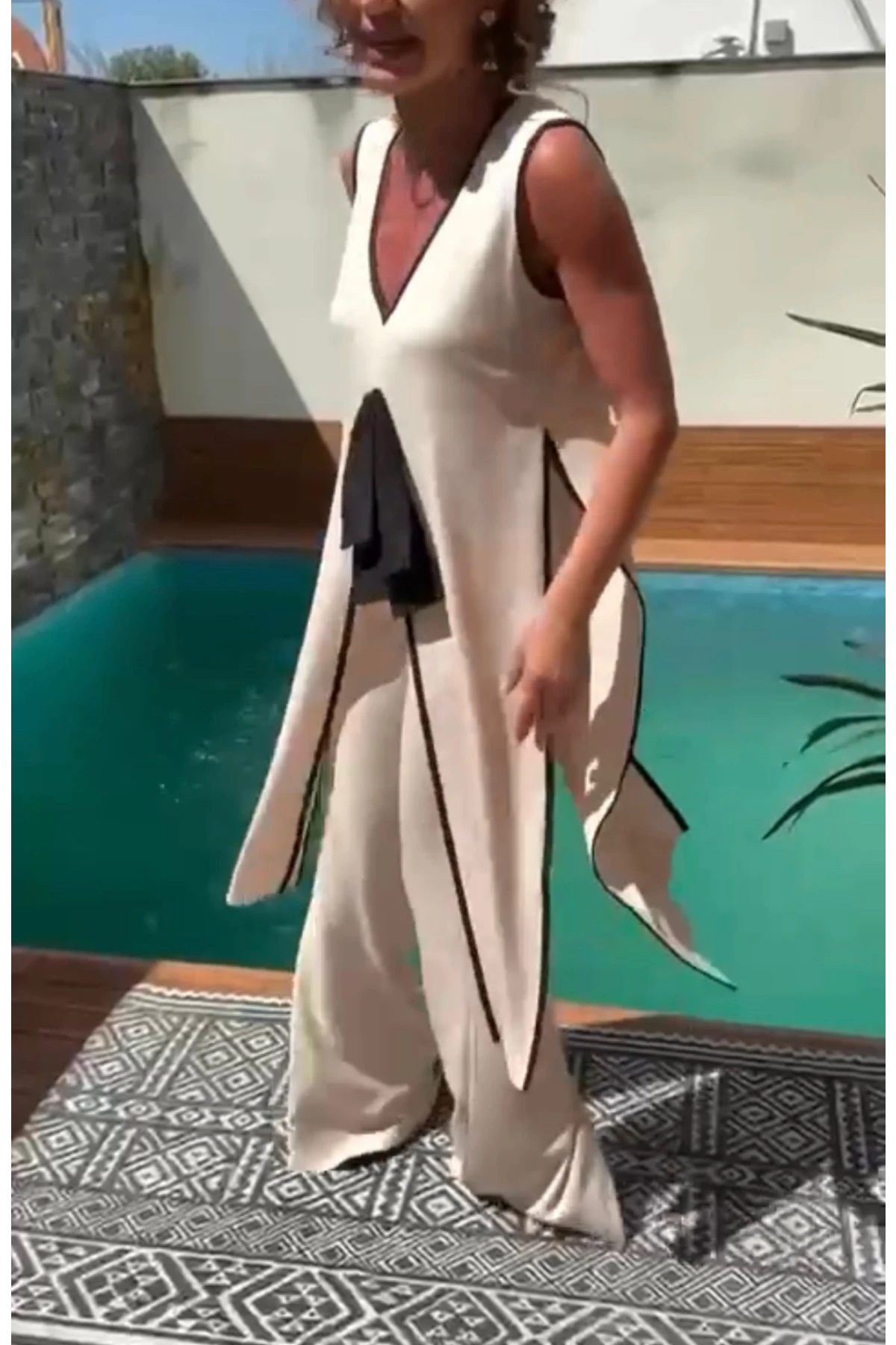 Sundy Kumaş Garni Detaylı 2 Li Takım