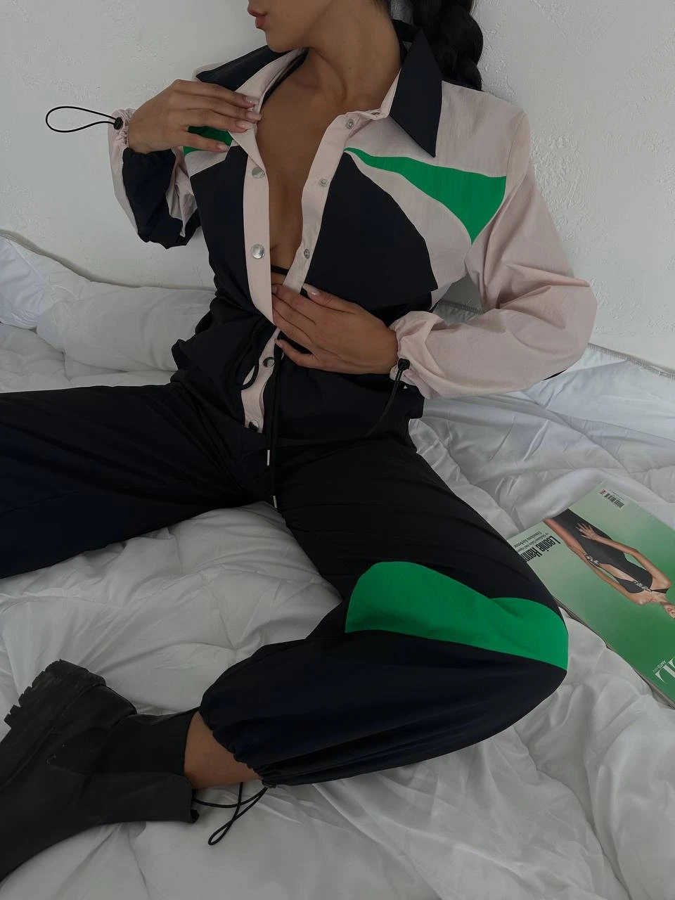 Tasarım Lemina Paraşüt Kumaş Tulum