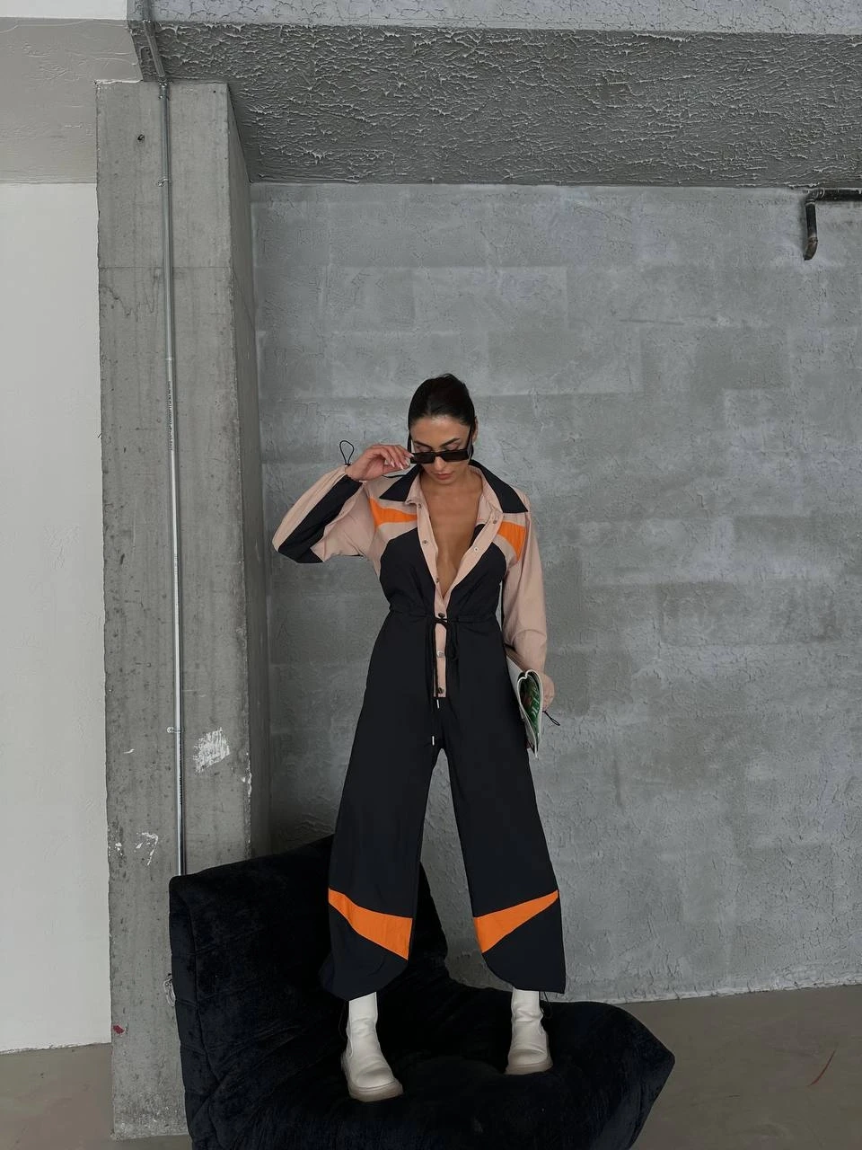 Tasarım Lemina Paraşüt Kumaş Tulum