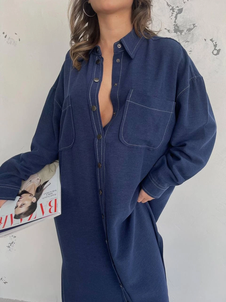 Tensel Süprem  Tok  Kumaş Rahat Kalıp Maxi Elbise