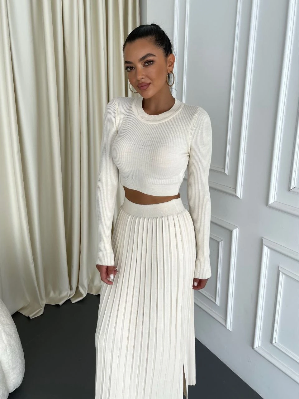 Triko Bluz& Etek Takım