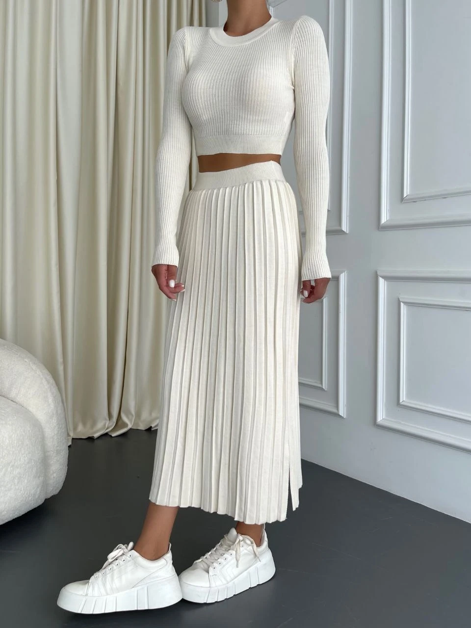 Triko Bluz& Etek Takım