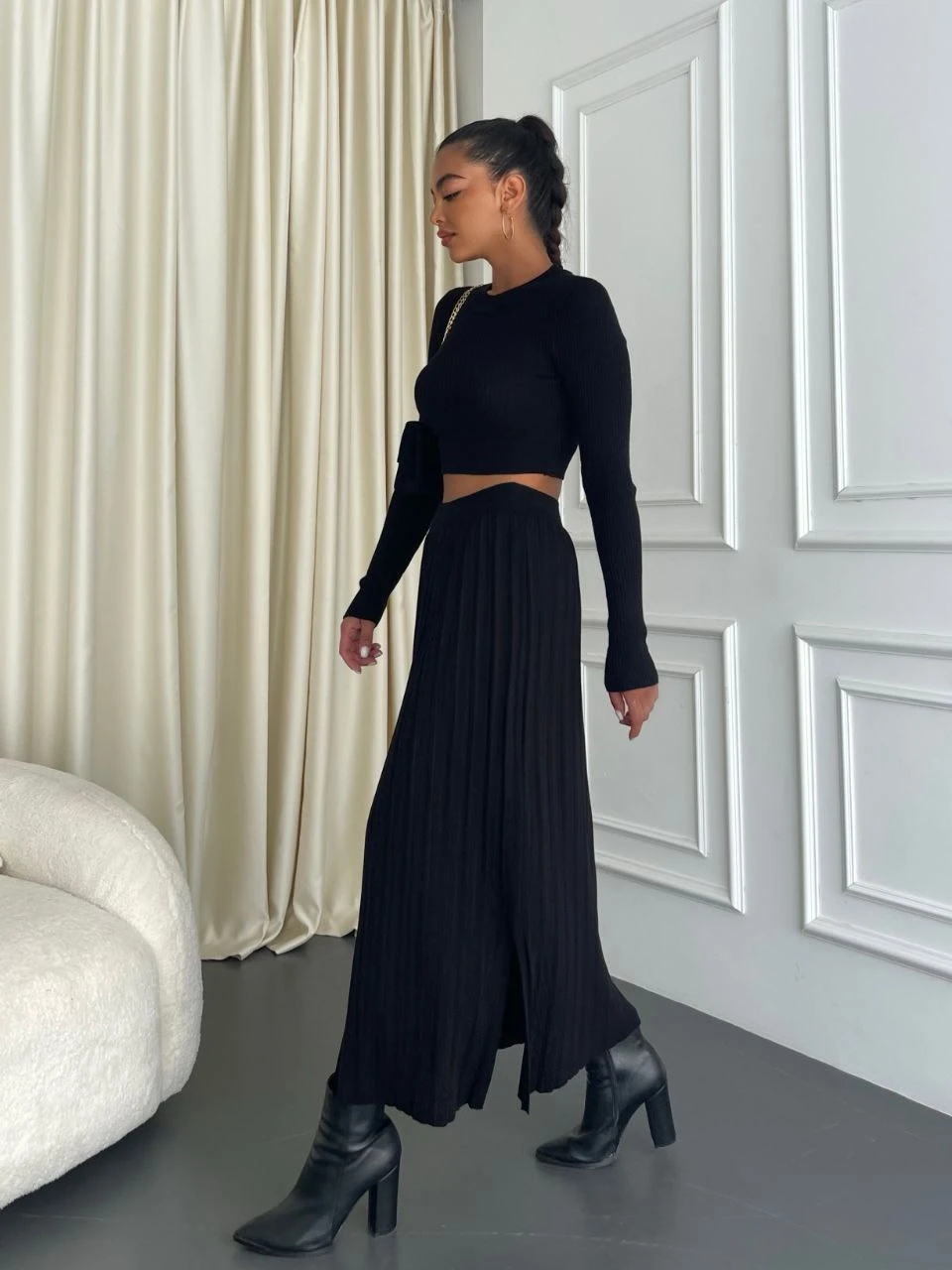 Triko Bluz& Etek Takım