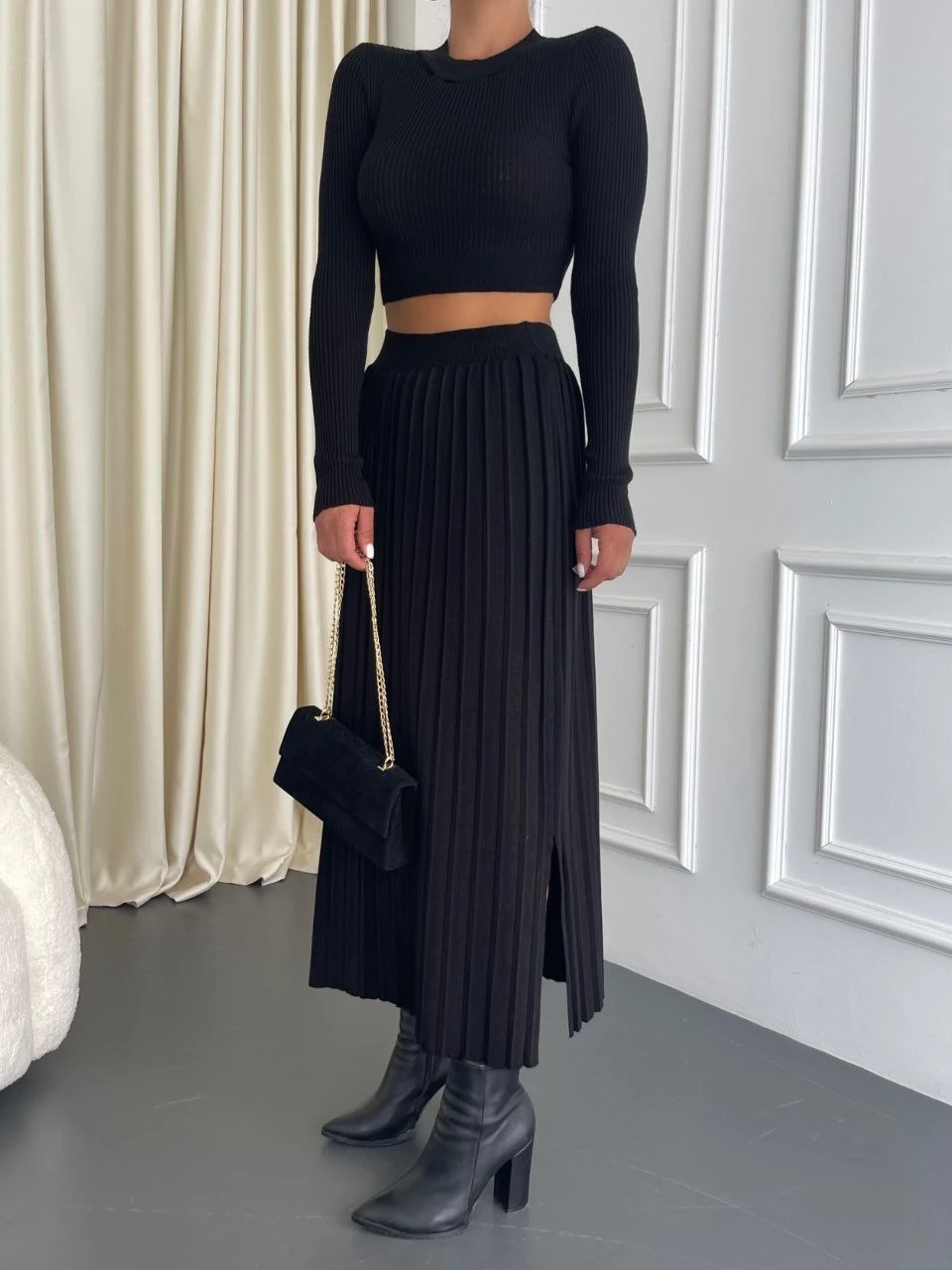 Triko Bluz& Etek Takım