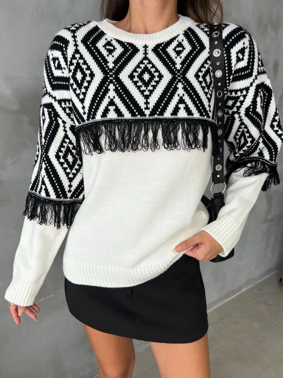 Triko Etnik Desen Kazak