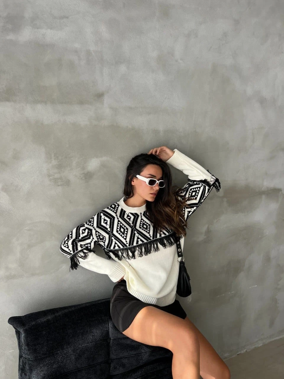 Triko Etnik Desen Kazak