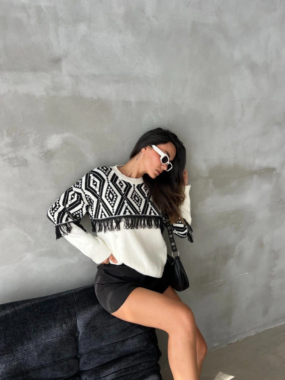 Triko Etnik Desen Kazak