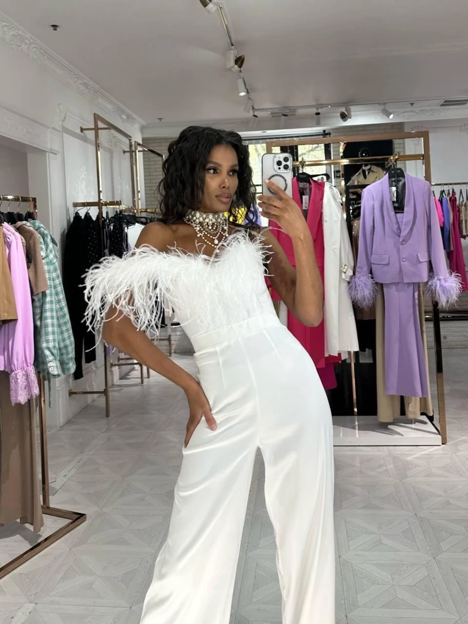 Tüylü Dabıl Kumaş Tasarım Tulum