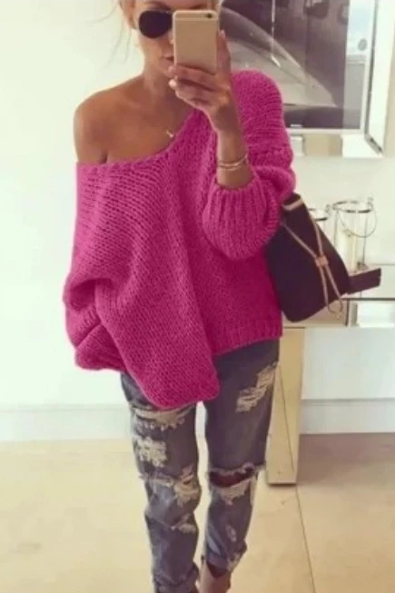 V Yaka Salaş Model Triko Kazak