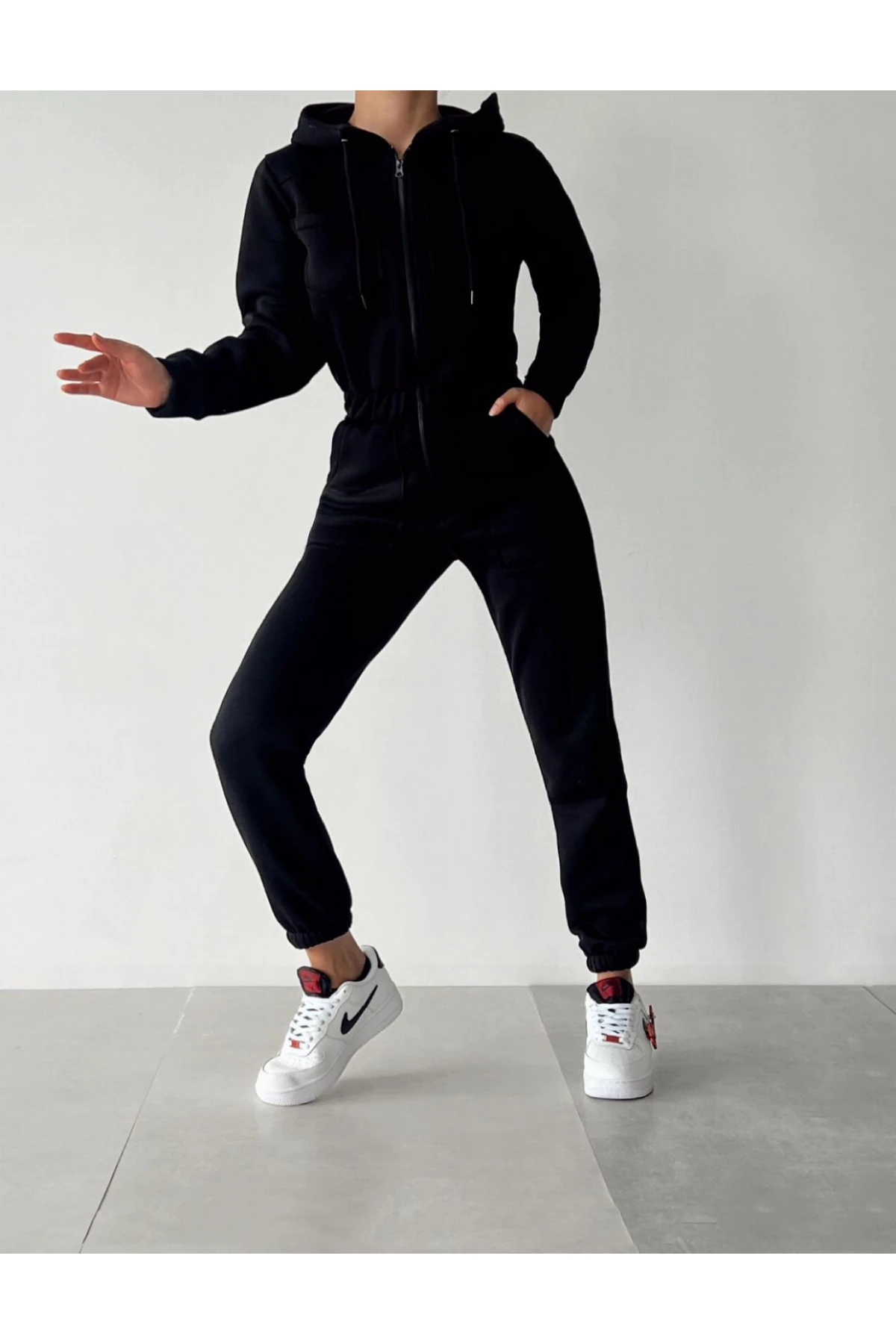 Yeni Sezon Önü Fermuarlı 3 İplik Tulum