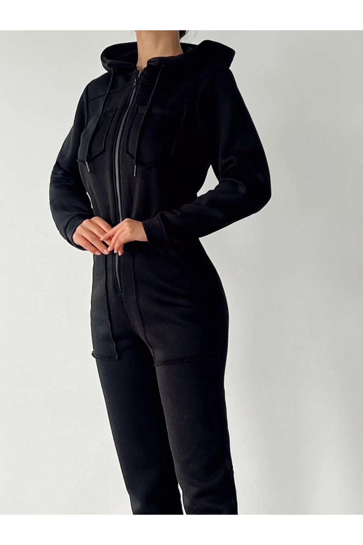 Yeni Sezon Önü Fermuarlı 3 İplik Tulum