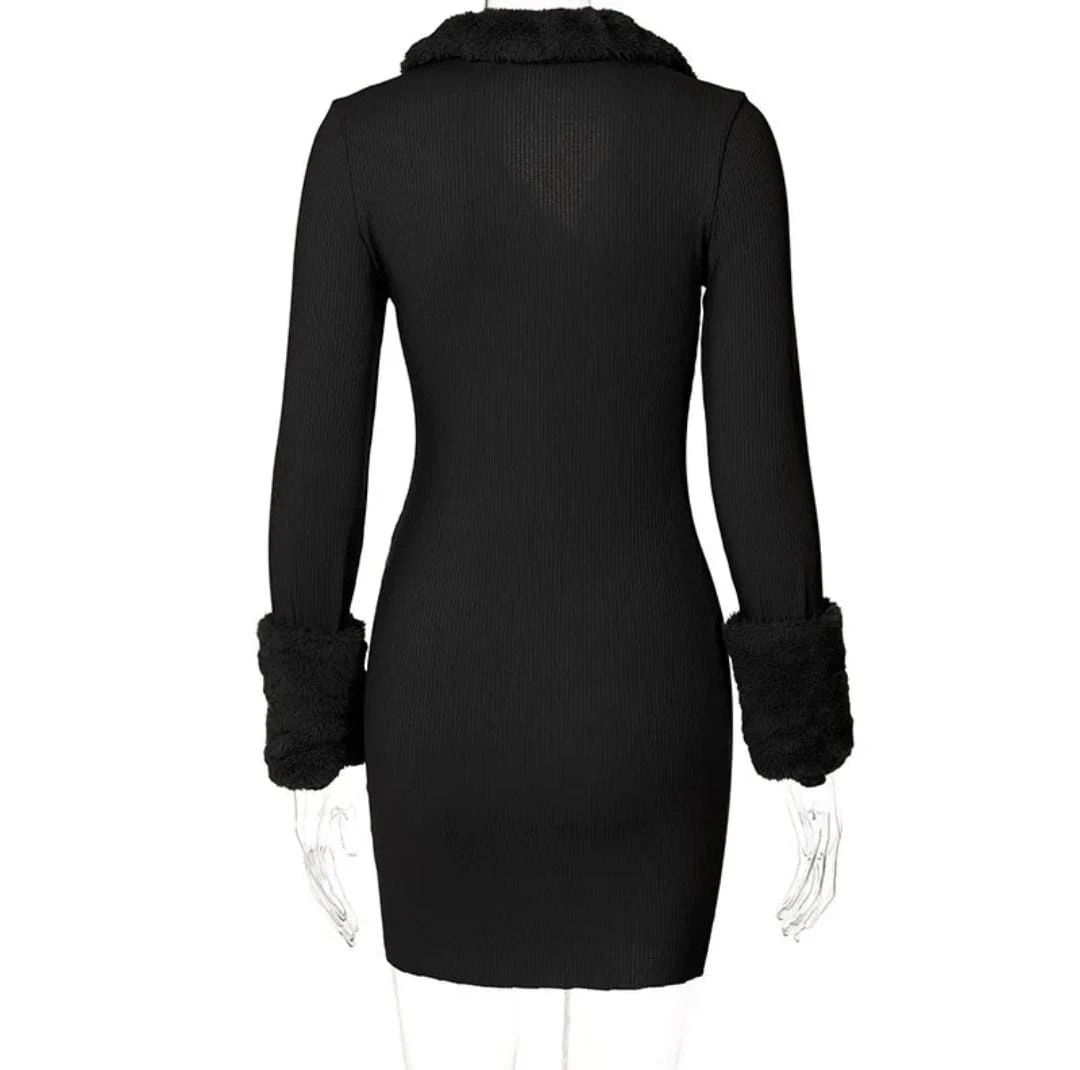 Yün Kaşkorse Kürklü Elbise