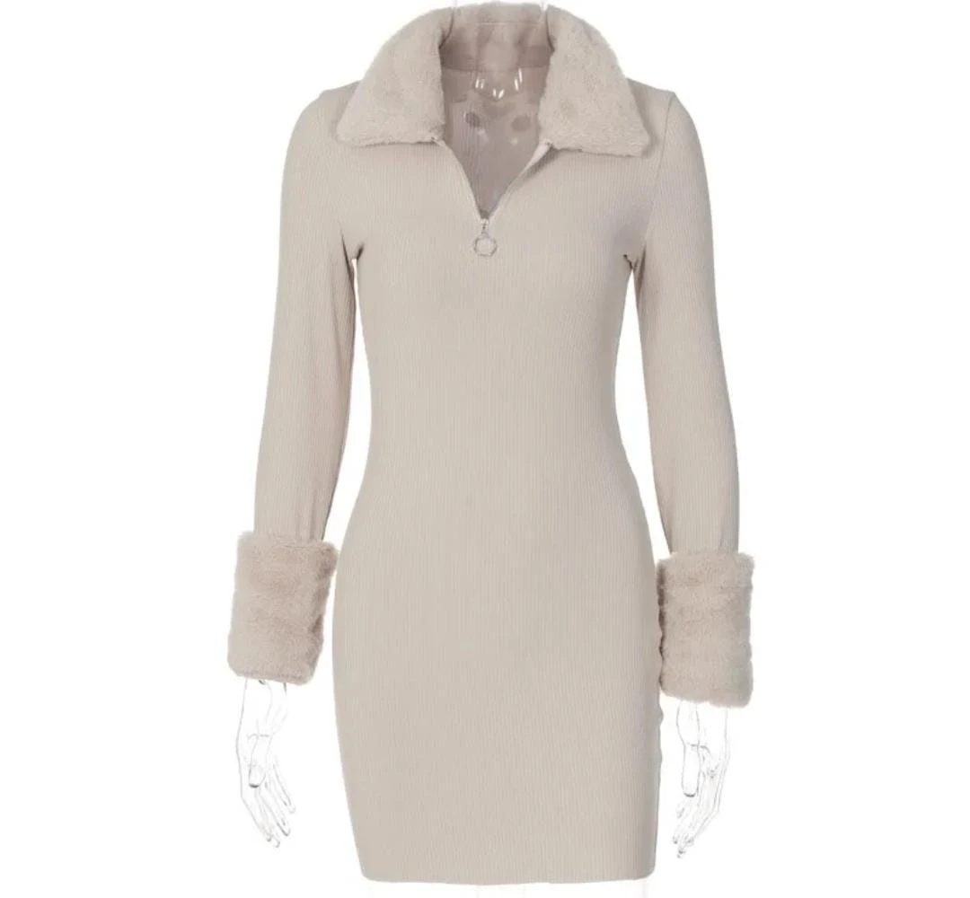 Yün Kaşkorse Kürklü Elbise