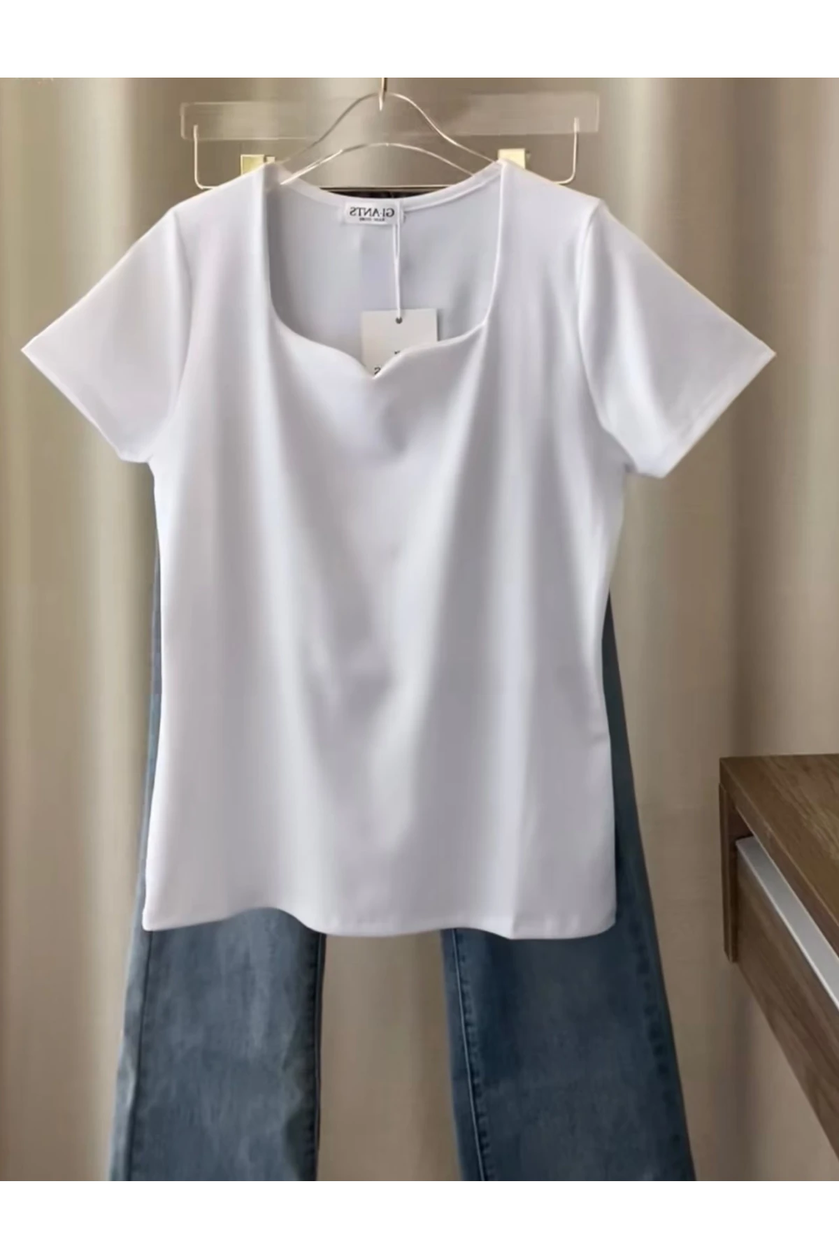 Z@R@ Compact Penye Kare-Yaka Tasarım Bluz