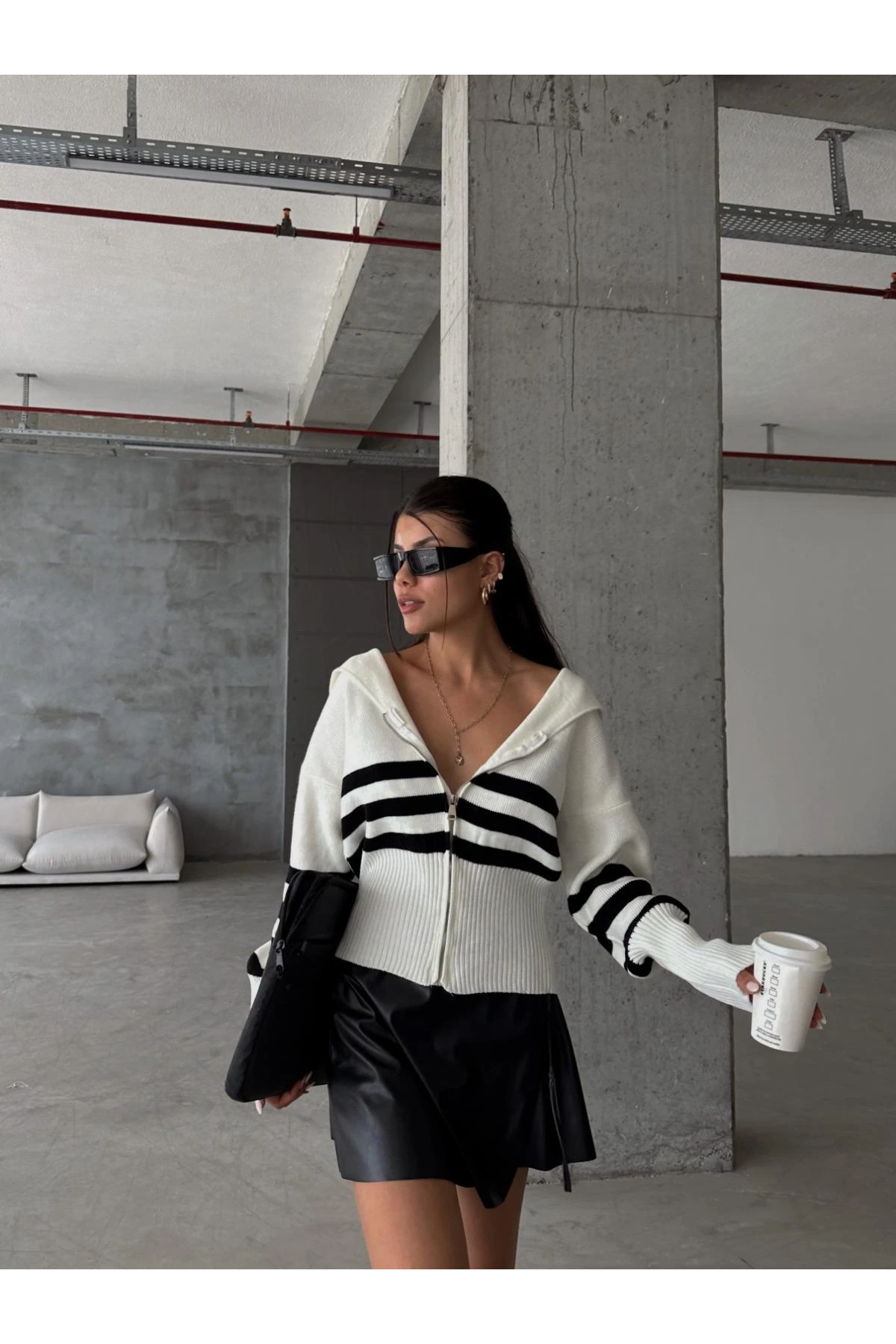 Z@R@ Model Fermuarlı  İpek Hırka     (5091)