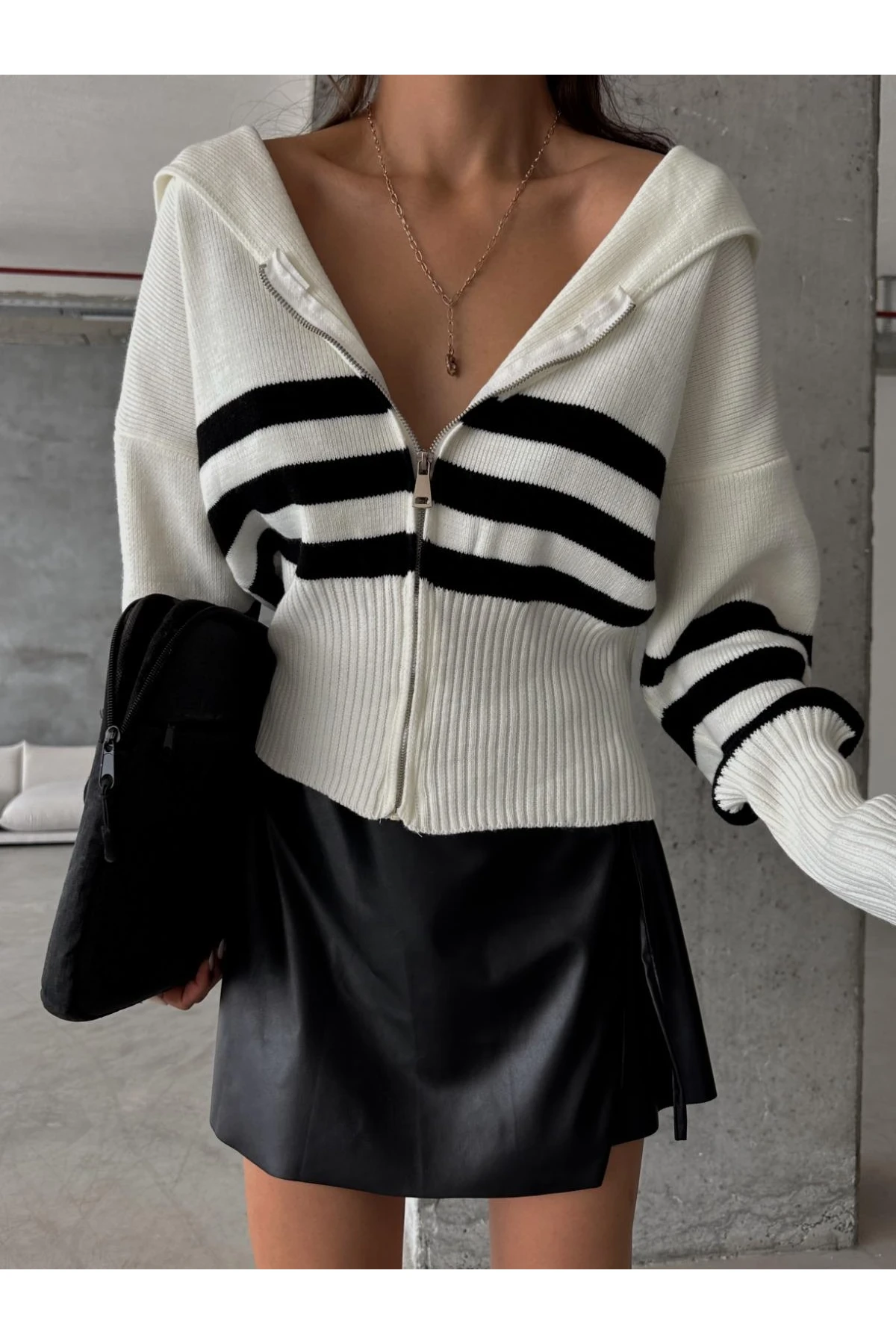 Z@R@ Model Fermuarlı  İpek Hırka     (5091)