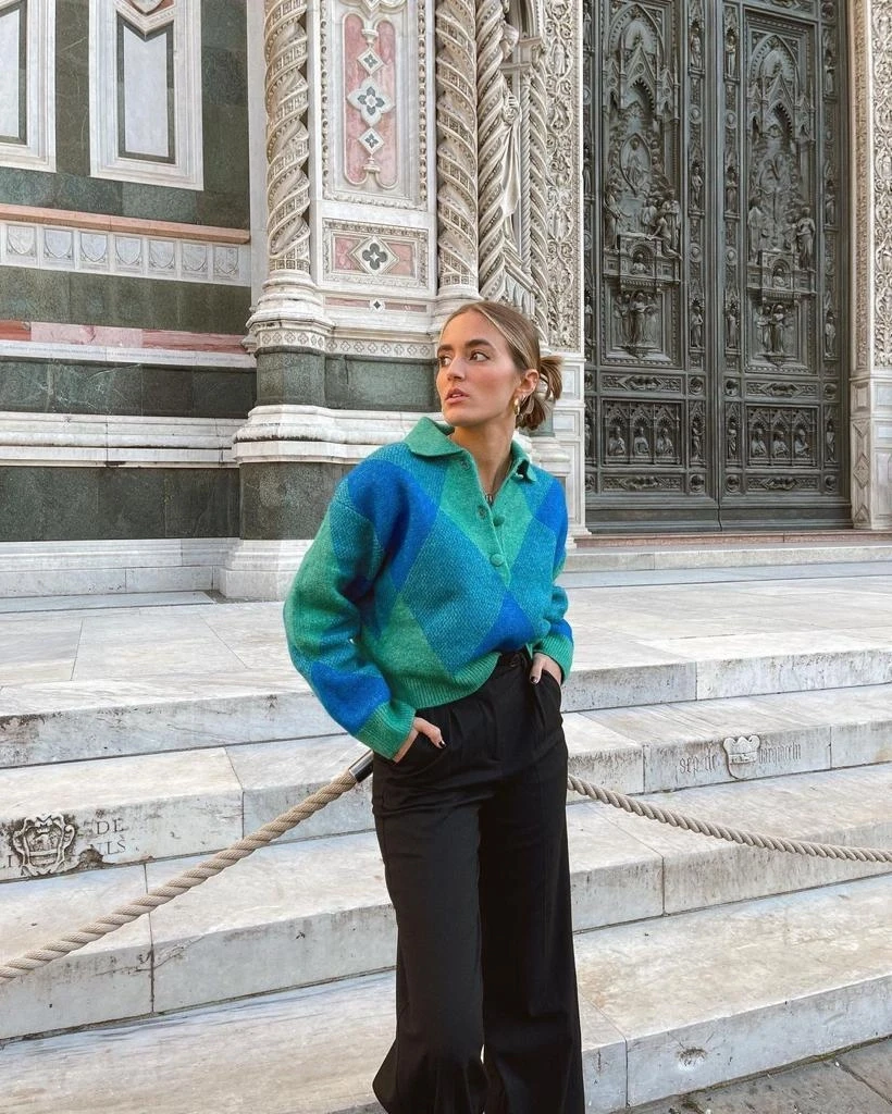 Z@R@ Model Polo Yaka Blok Desen Kazak