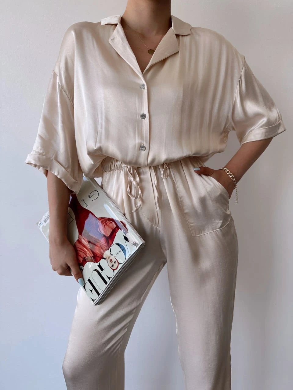 Z@R@ Model  Saten Kumaş Tulum