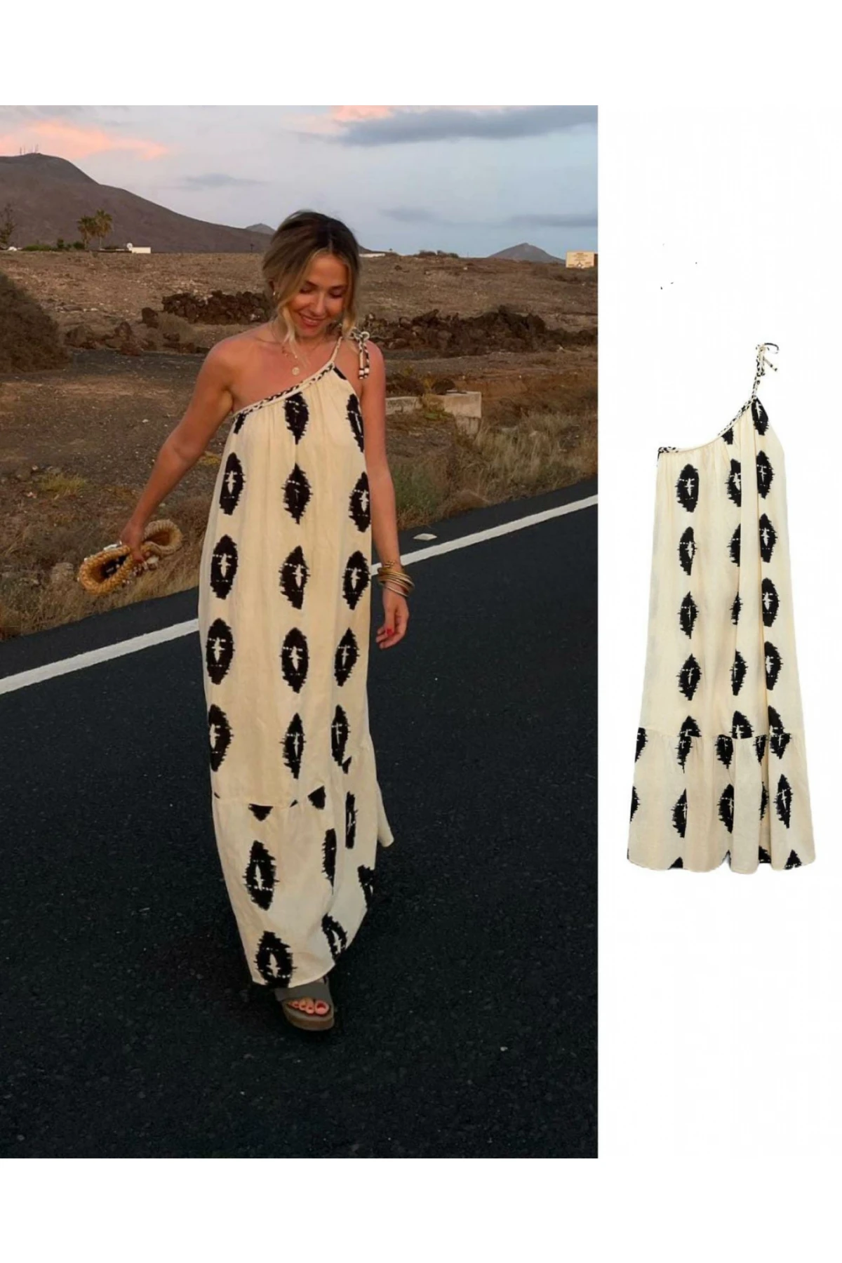 Z@R@ Model Tek Omuz Elbise