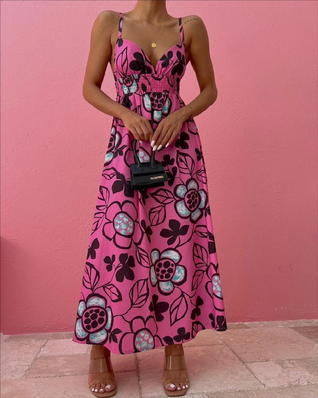 Z@R@ Poplin Kumaş Maxi Çiçekli Elbise