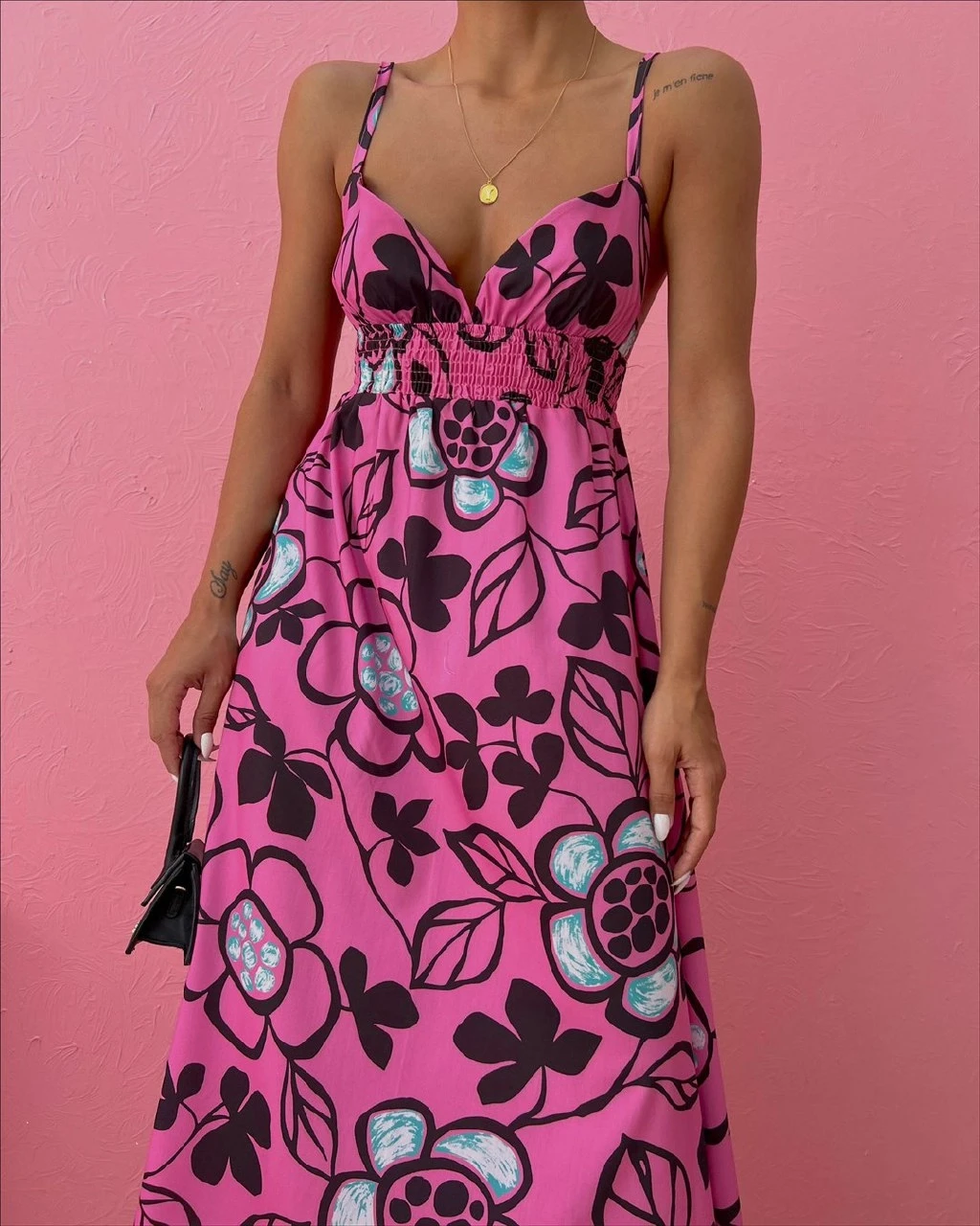 Z@R@ Poplin Kumaş Maxi Çiçekli Elbise