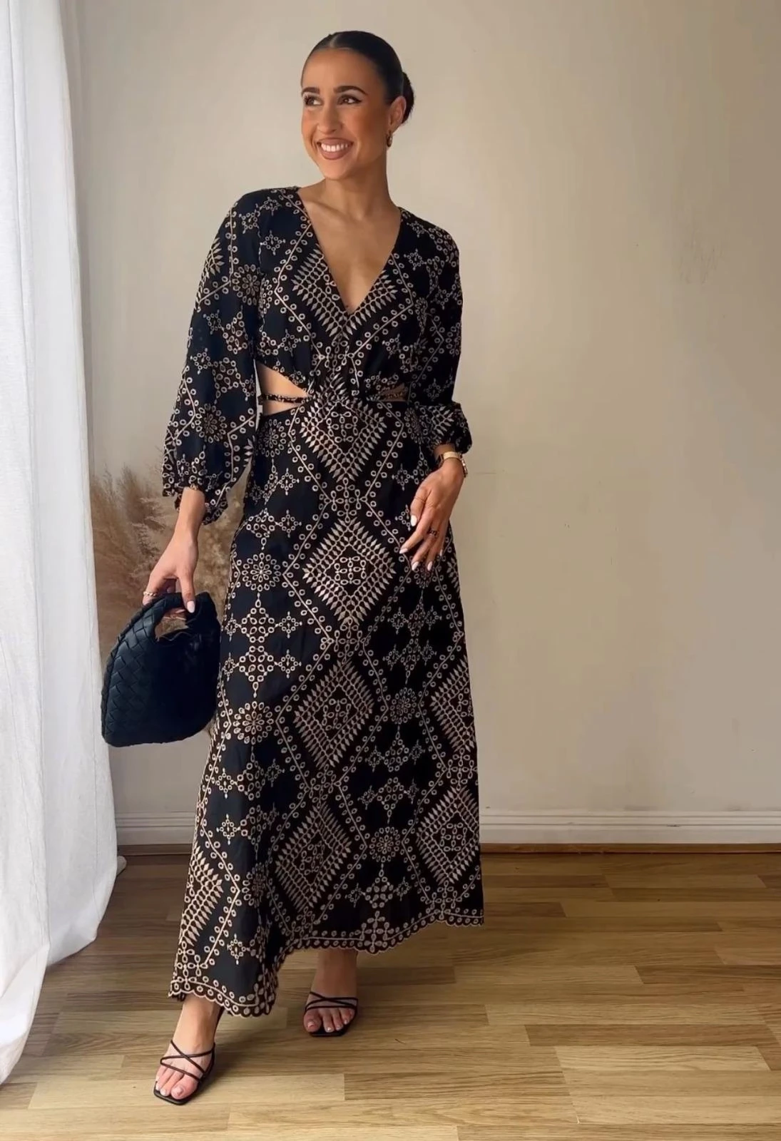 Z@r@ Model Sırt Lastik Maxi Elbise