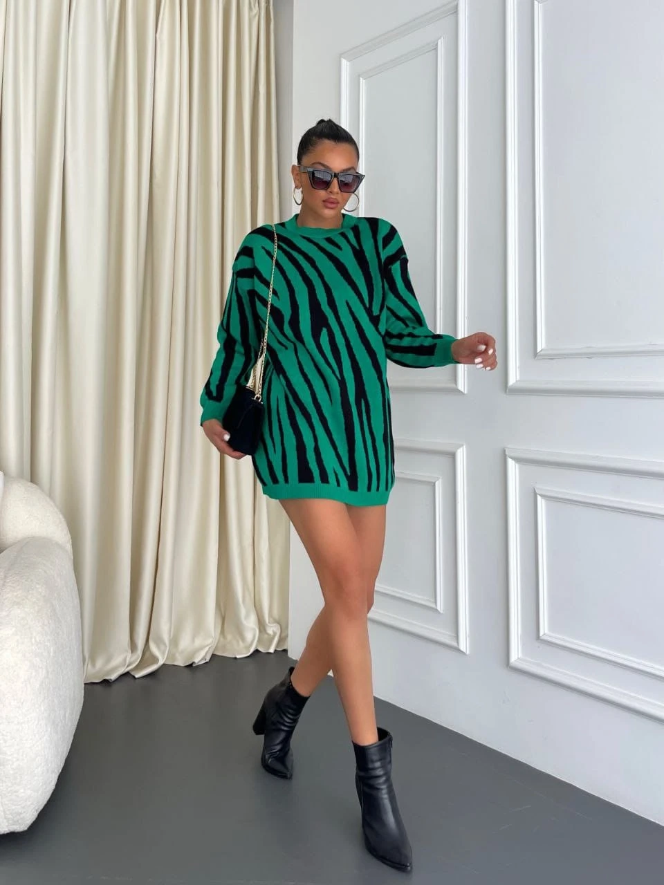 Zbra Desen Triko Kazak