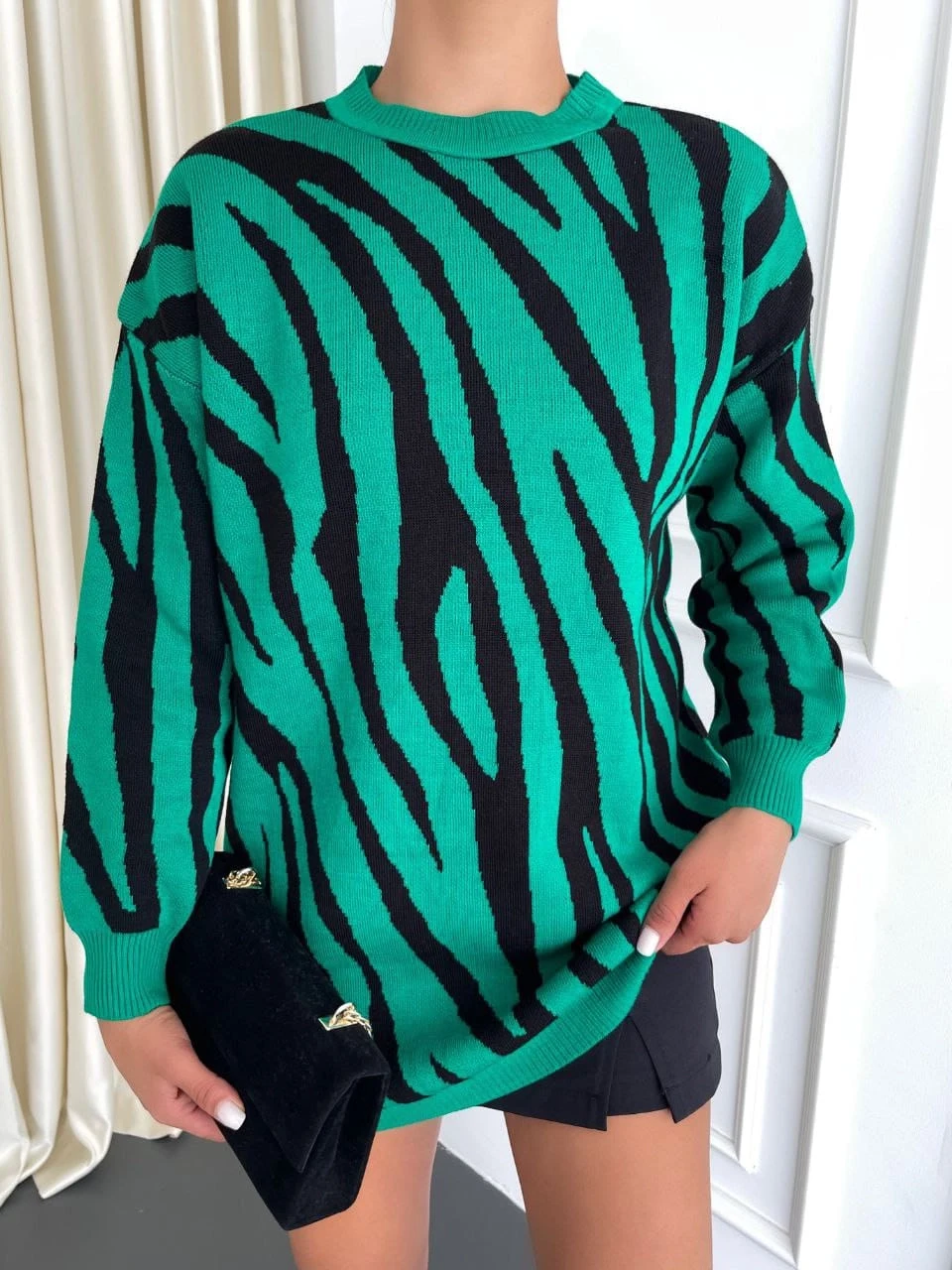 Zbra Desen Triko Kazak