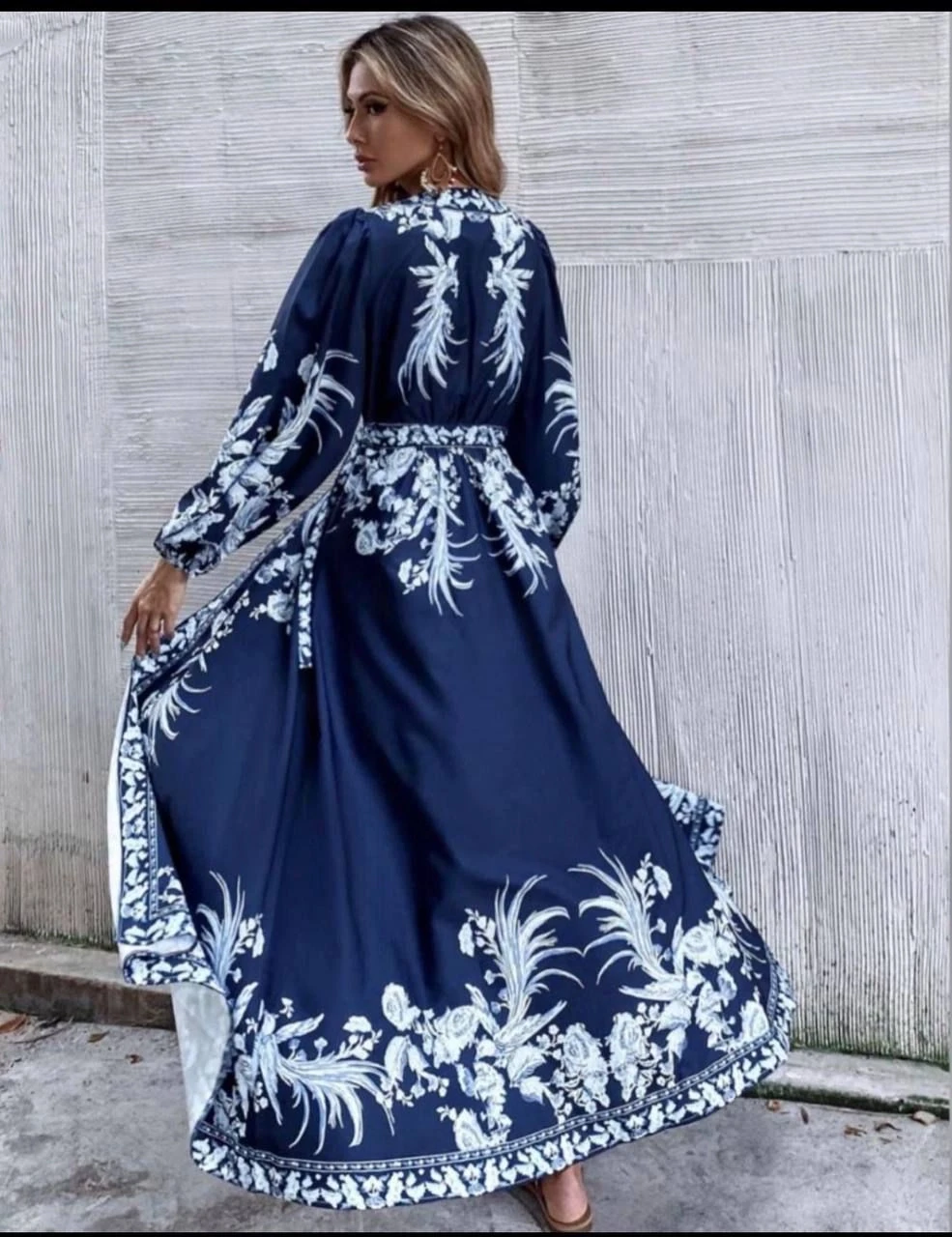 Zmmrman Desen Anvelop Klos Elbise İthal Krep Kumas