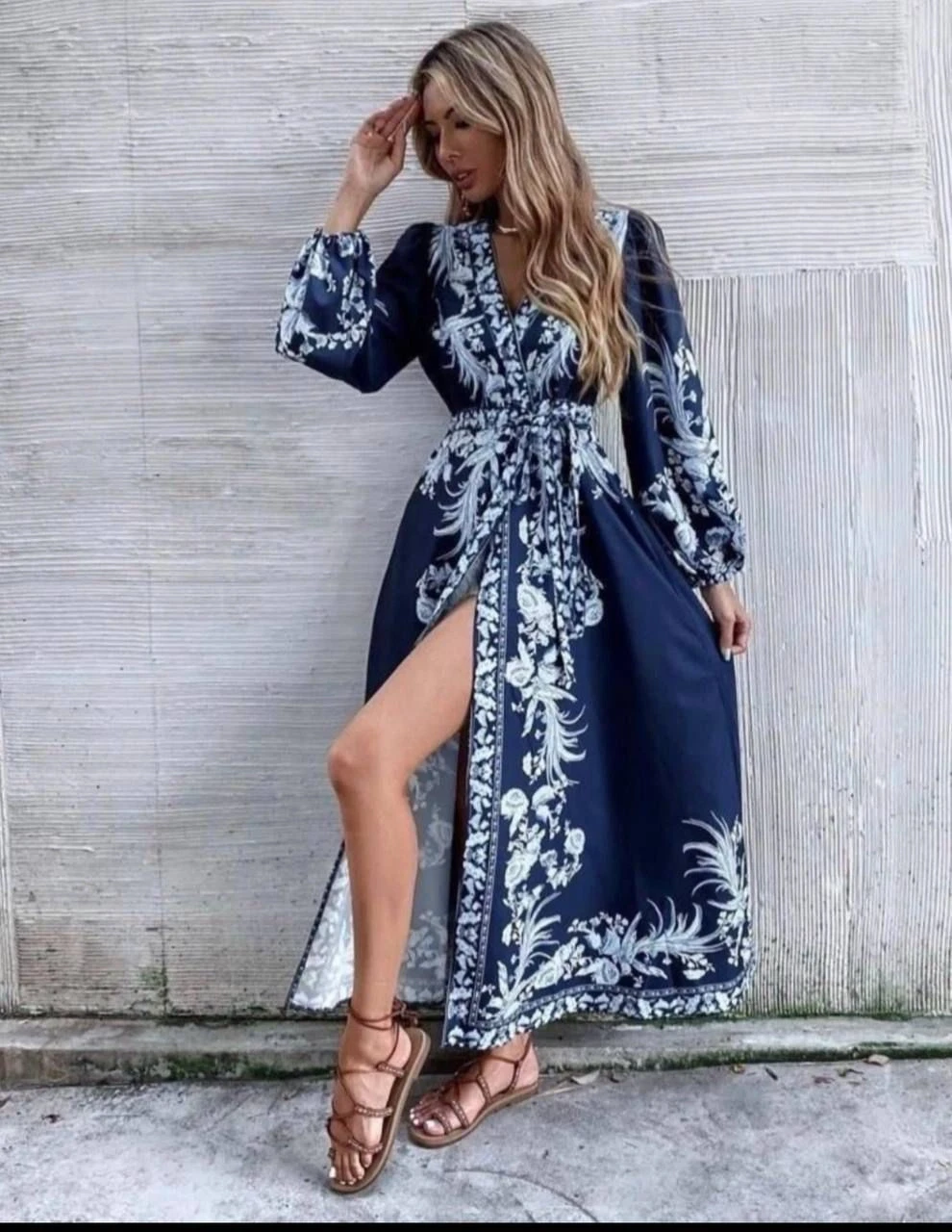 Zmmrman Desen Anvelop Klos Elbise İthal Krep Kumas