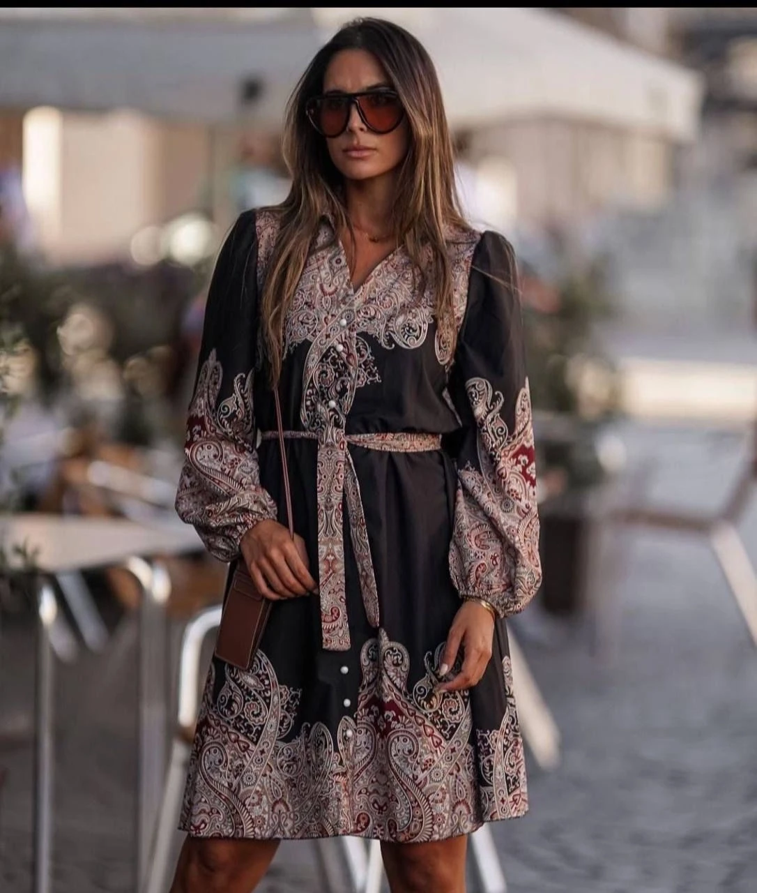 Zmmrmn Desen Elbise  İthal Jessica Kumas