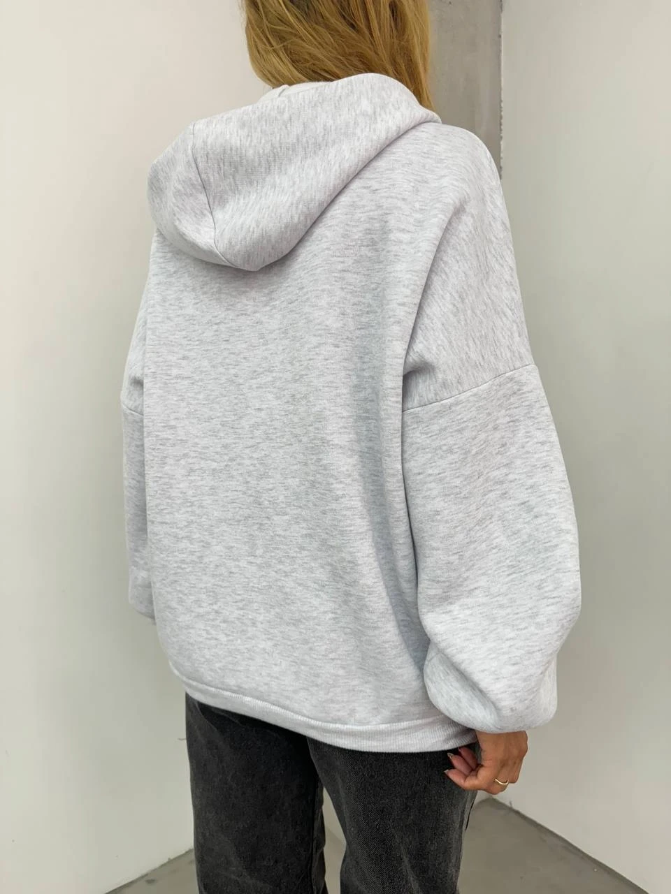 3  İplik Fermuarlı Hoodie