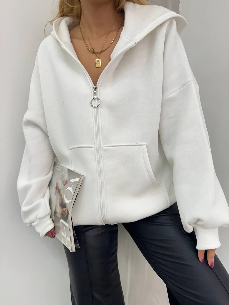 3 İplik Fermuarlı Hoodie
